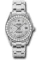 Rolex White Gold Datejust Pearlmaster 34 Watch - 34 Diamond Bezel - White Mother-Of-Pearl Diamond Dial - 81159 md